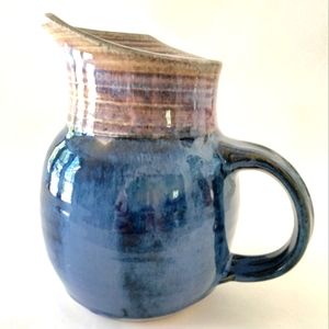 Vintage stoneware artist-signed hand-glazed jug / urn